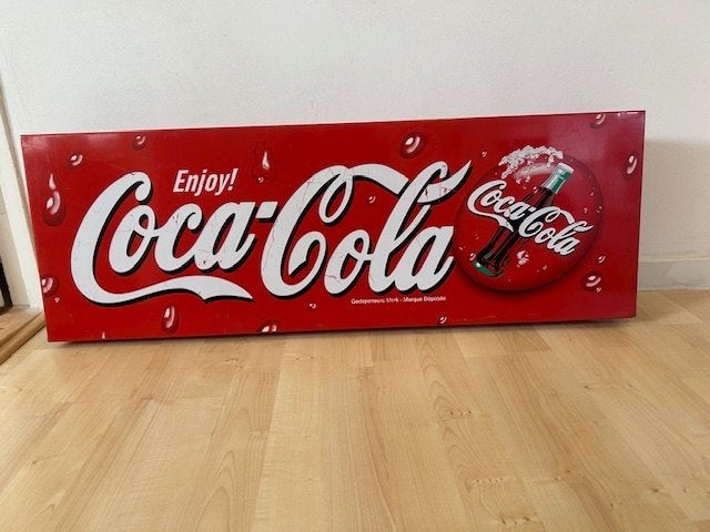 Coca Cola reclamebord, Ophalen of Verzenden, Gebruikt, Reclamebord