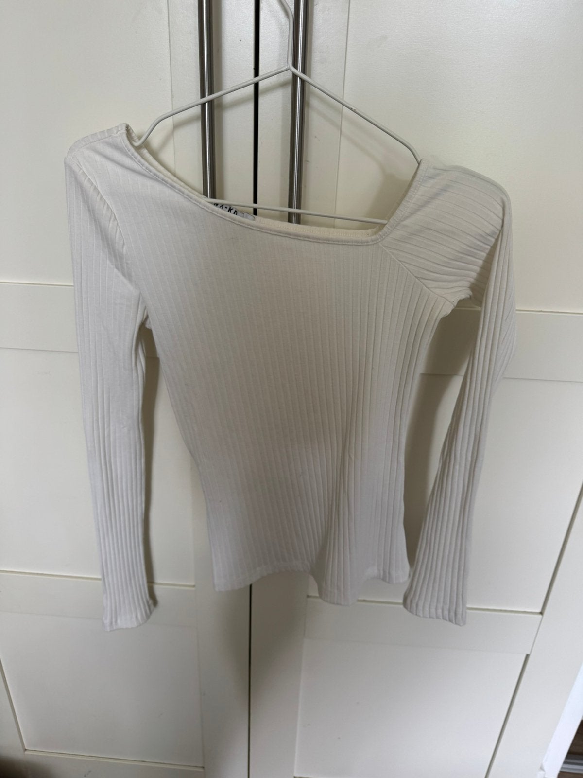 Top NA-KD, Ophalen, Wit, Lange mouw, Maat 34 (XS) of kleiner