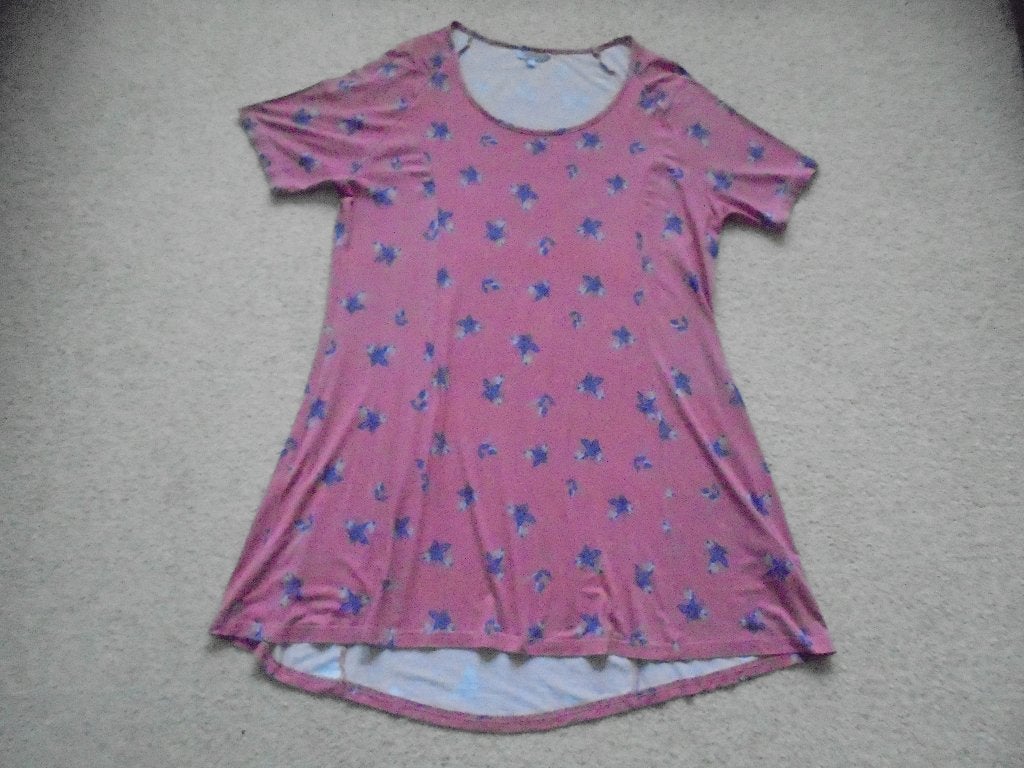 Roze blauw shirt MS MODE, Maat 42/44 (L), Ophalen of Verzenden, Zo goed als nieuw, Korte mouw