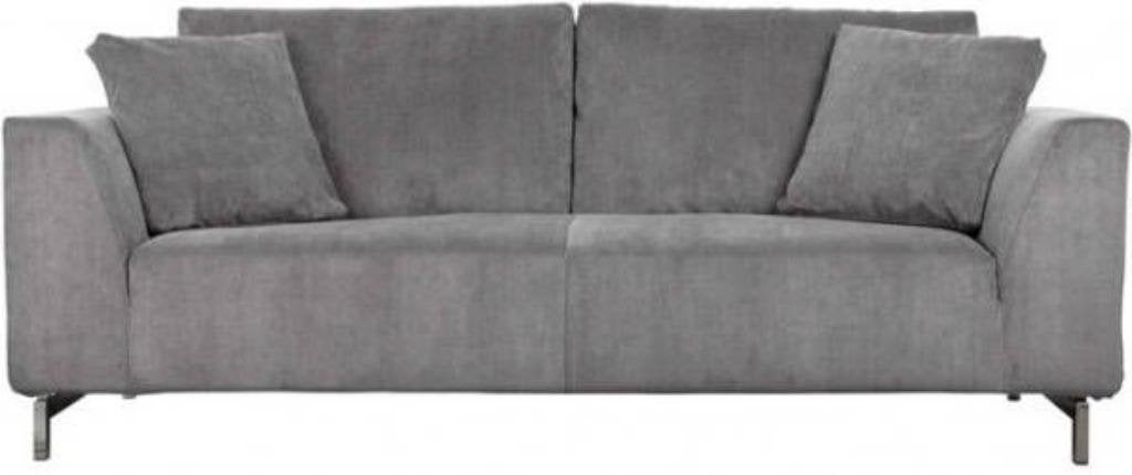 Zuiver Bank Sofa Dragon 3-seater Rib Cool Grijs z.g.a.n., Ophalen, Driepersoons, 75 tot 100 cm, Zo goed als nieuw
