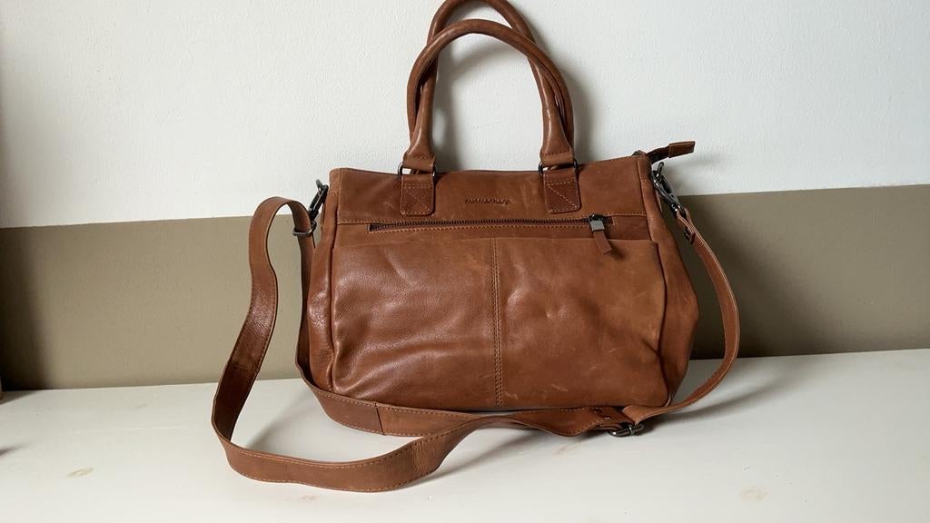 Micmac bag /tas, leer, model Porto , nieuw !, Ophalen of Verzenden, Nieuw, Bruin, Handtas