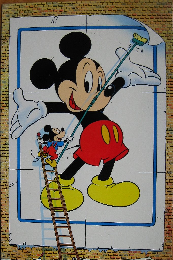 Disney Mickey Mouse Blikken Wandbord Vintage, Ophalen of Verzenden, Mickey Mouse, Zo goed als nieuw, Overige typen