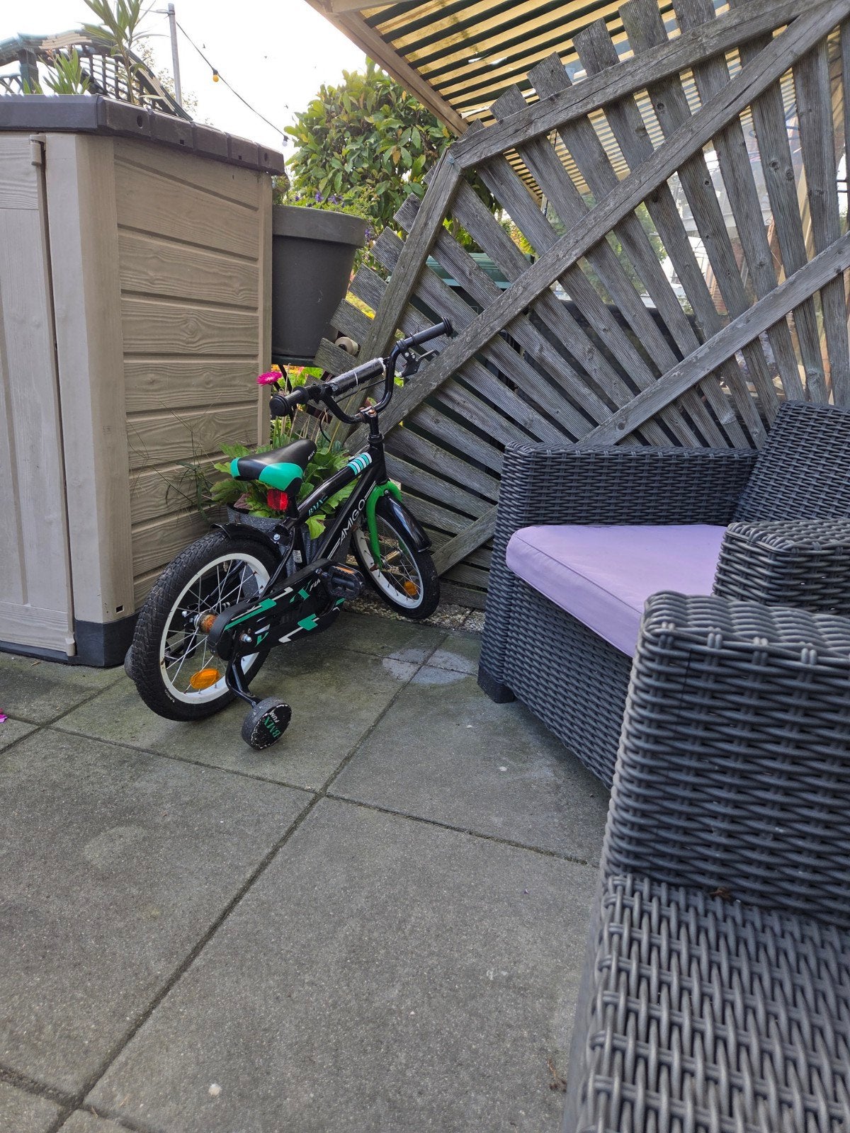 Amigo BMX Kinderfiets 14 inch met zijwieltjes, Zijwieltjes, Gebruikt, Ophalen of Verzenden, Minder dan 16 inch