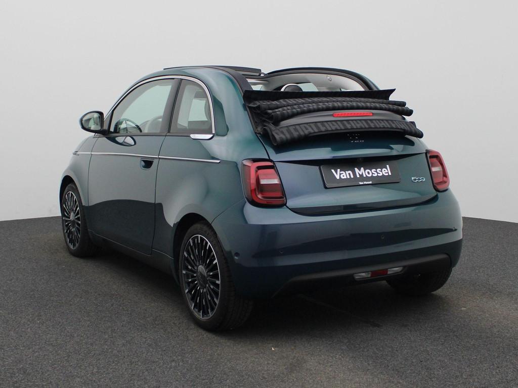 Fiat 500C 500e 42 kWh La Prima | APPLE CARPLAY - ANDROID AUT, 12 maanden, Stof, Gebruikt, 118 pk