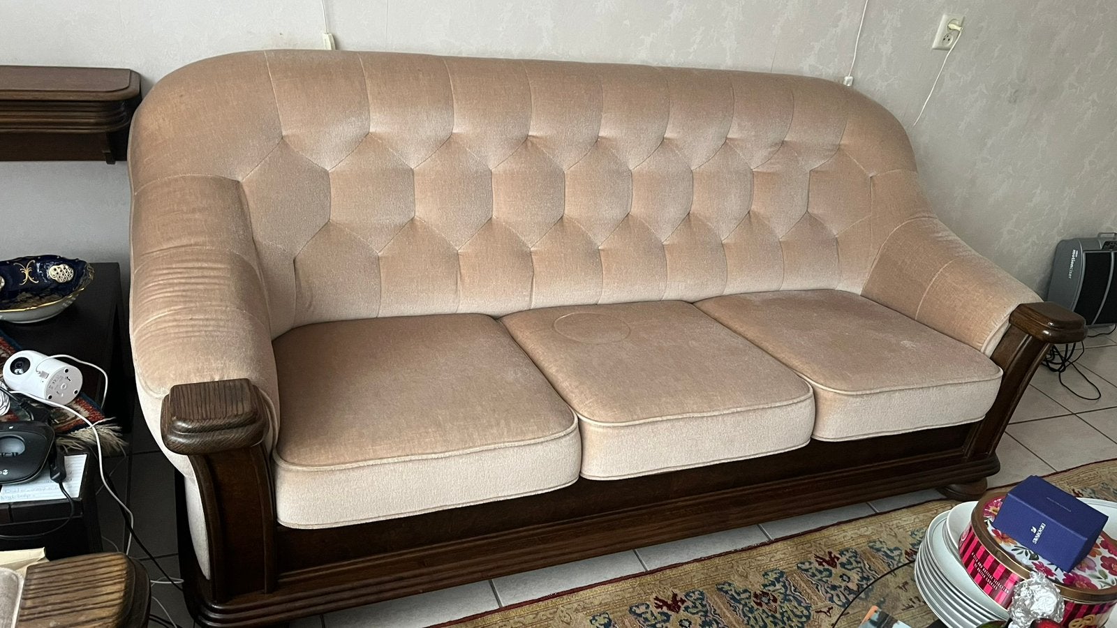 3 zits bank 2 zits bank en fauteuil., Ophalen, Gebruikt, Klassiek, Stof