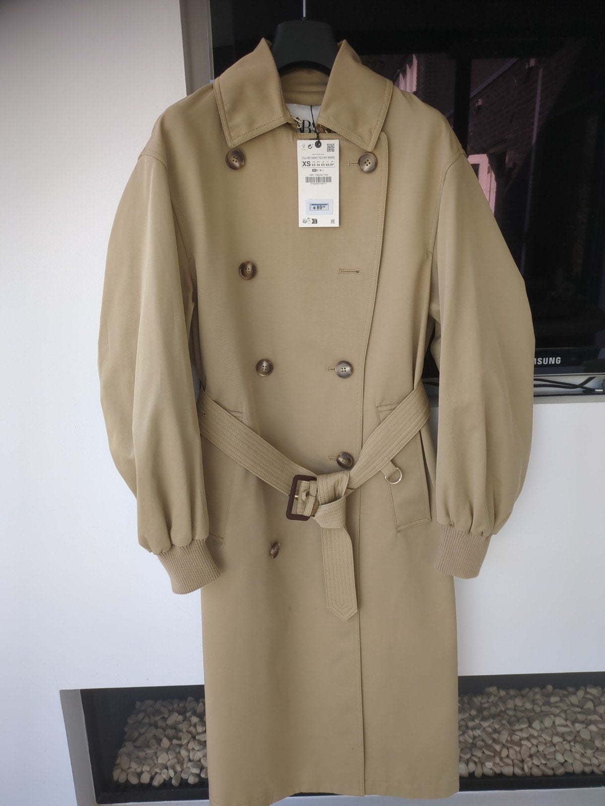 Zara trenchcoat maat xs mooie kleur beige, Nieuw, Ophalen of Verzenden, Maat 34 (XS) of kleiner, Zara