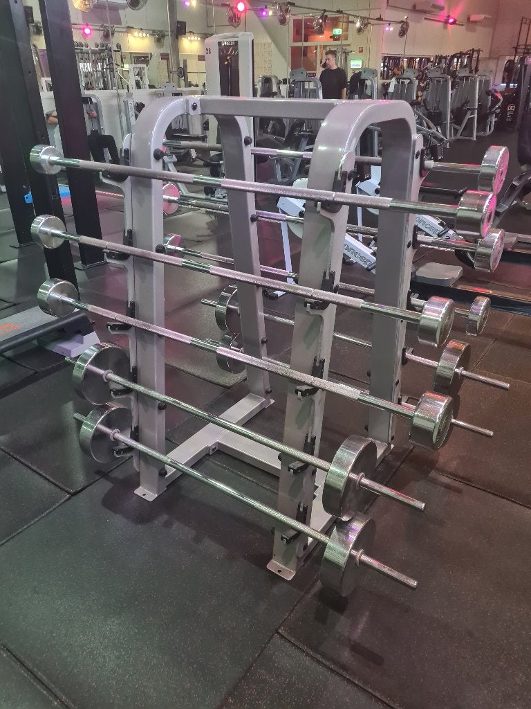 Halterstangen / Barbells / Old Skool Zwaar / met Precor Rek, Ophalen, Gebruikt, Benen, Halterstangen
