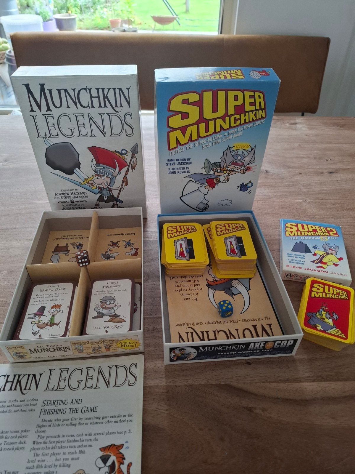 Munchkin Legends & Super Munchkin Bordspellen + Uitbreiding, Drie of vier spelers, Ophalen of Verzenden, Gebruikt, Steve Jackson Games