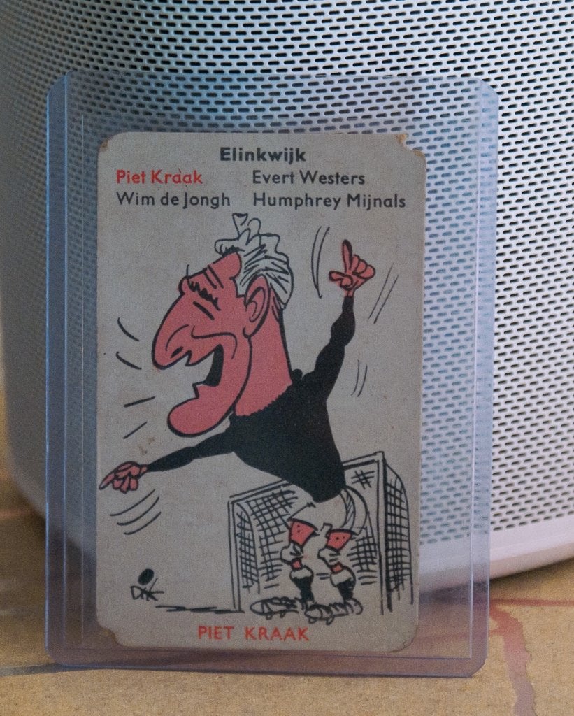 Piet Kraak, Elinkwijk - DB Eredivisie kwartet 1958, Ophalen of Verzenden, Gebruikt, Overige binnenlandse clubs, Poster, Plaatje of Sticker