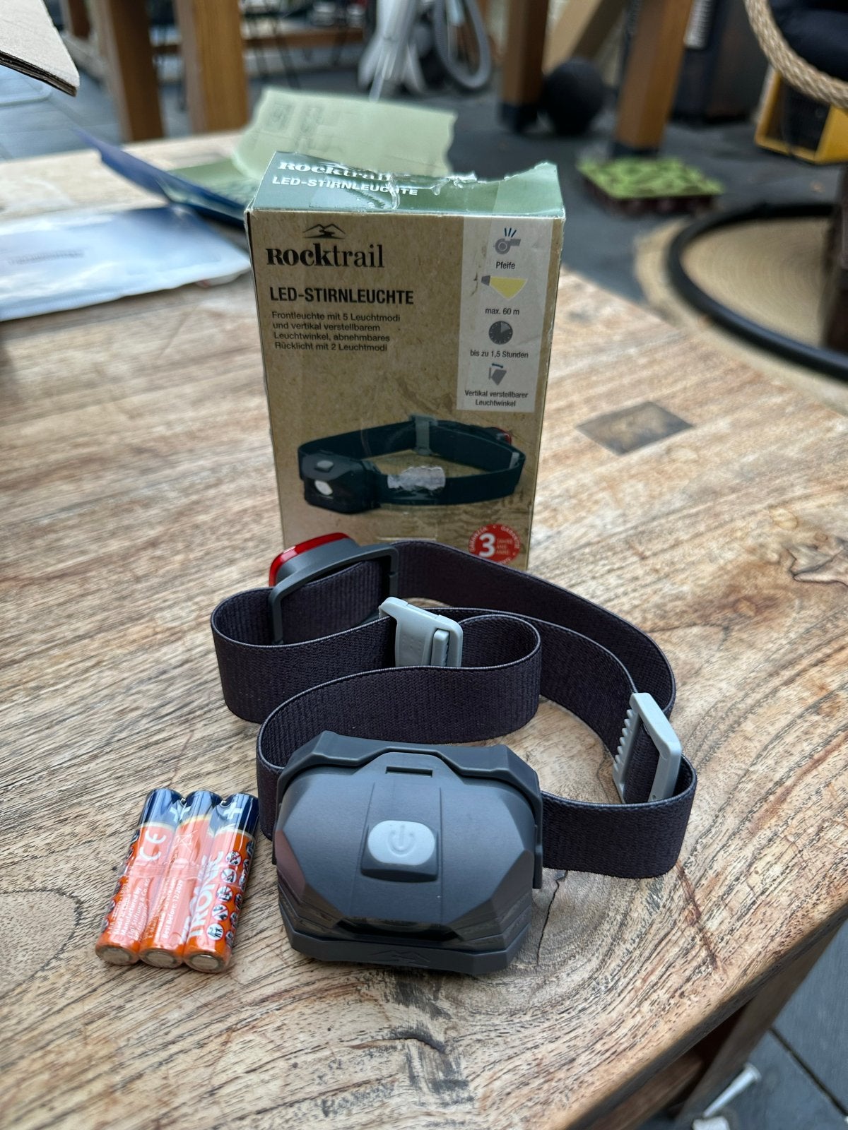 LED Hoofdlamp met wit en rood licht, IP44, 300 lm, Ophalen of Verzenden, Nieuw, Batterij