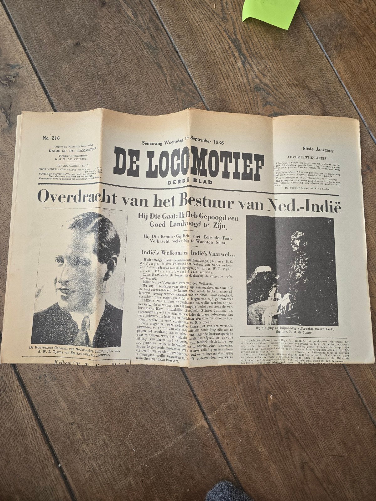 Dagblad De Locomotief - 19 September 1936, Boeken, Tijdschriften en Kranten, Ophalen of Verzenden, Gelezen, Krant