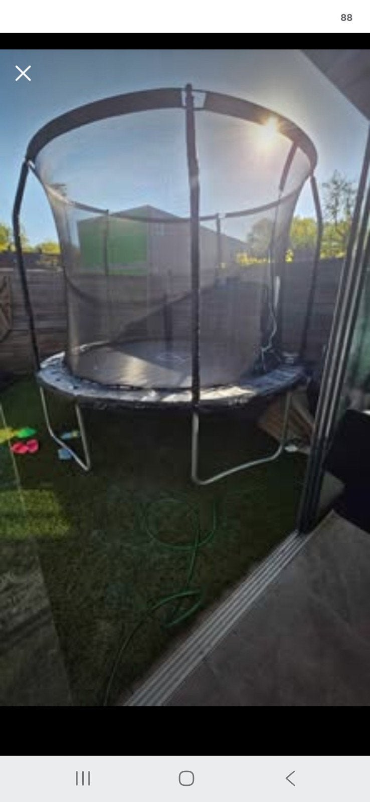 Grote trampoline met veiligheidsnet xl met een trap, Ophalen of Verzenden, Gebruikt