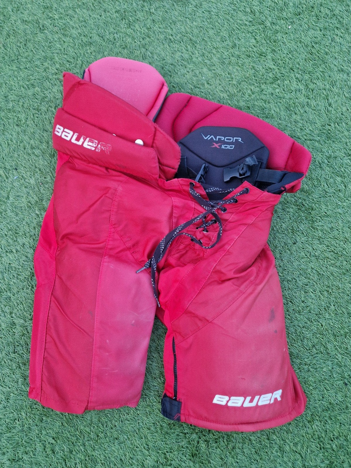 Bauer Vapor X100 / SR-M / ijshockey broek / Rood, Ophalen of Verzenden, Gebruikt, Bescherming