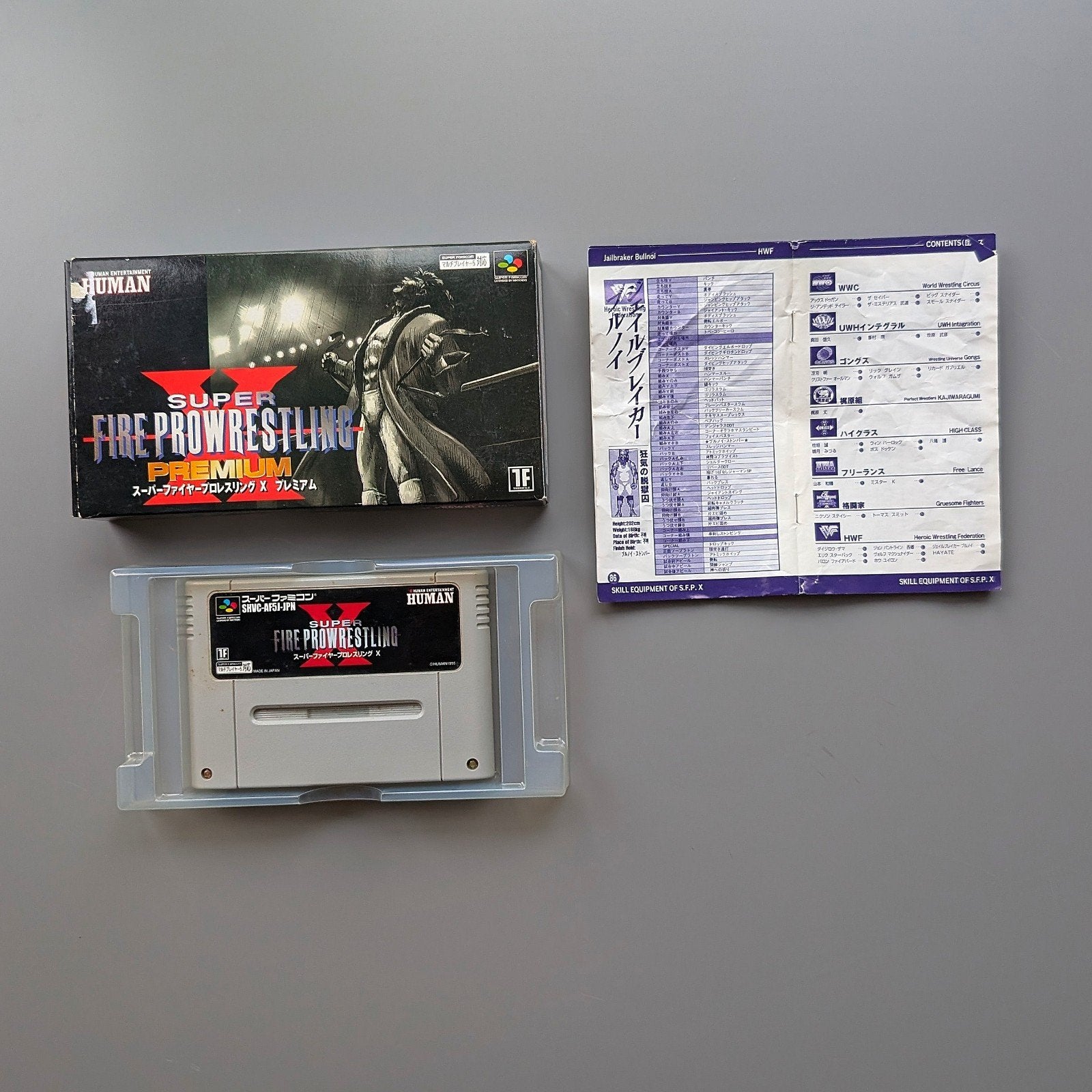 SNES Super Fire Pro Wrestling X Premium (Japans) inc. boekje, Verzenden