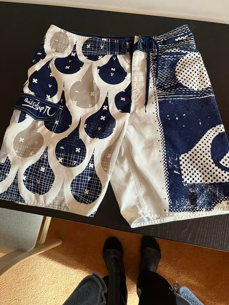 Quiksilver Zwembroek Maat M - Blauw/Wit Patroon, Ophalen of Verzenden, Maat 48/50 (M), Blauw, Zwemshort