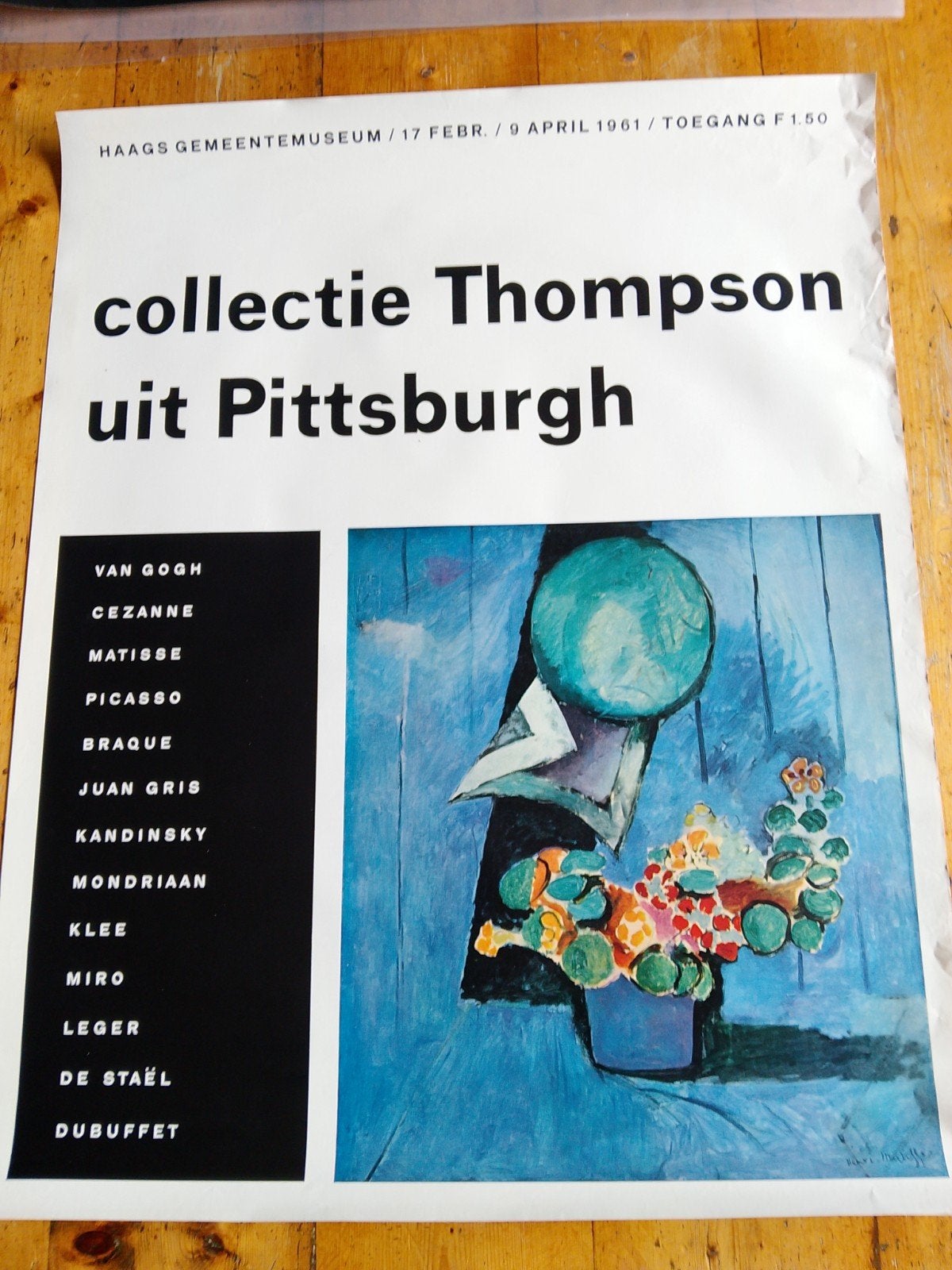 Vintage Poster: Collectie Thompson uit Pittsburgh, Deurposter of groter, Ophalen of Verzenden, Overige onderwerpen, Rechthoekig Staand