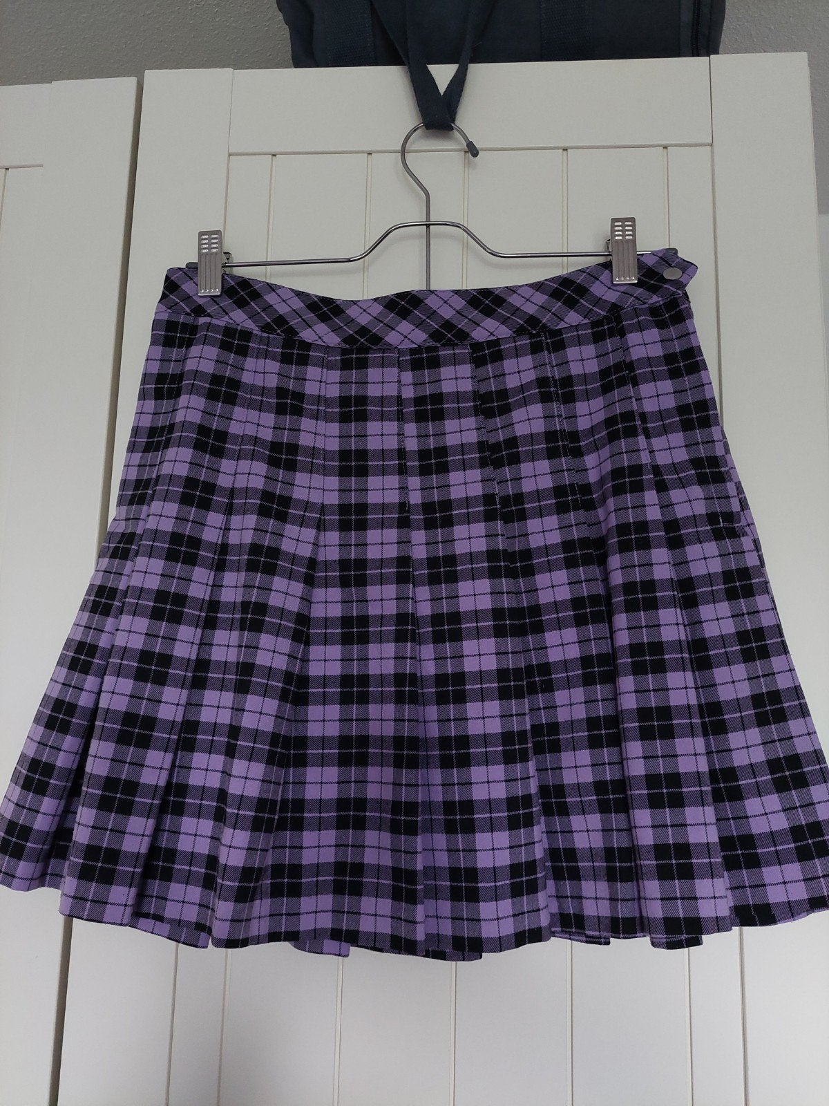 ZGAN paars/zwarte plaid rok H&M, Maat 38/40 (M), H&M, Paars, Ophalen of Verzenden