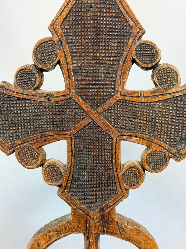 260614 Antieke houten Coptic procession Cross - Ethiopie, Ophalen of Verzenden