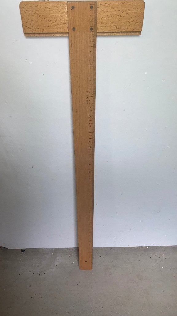 Houten T-liniaal - Tekenliniaal - 100 cm, Ophalen of Verzenden, Gebruikt