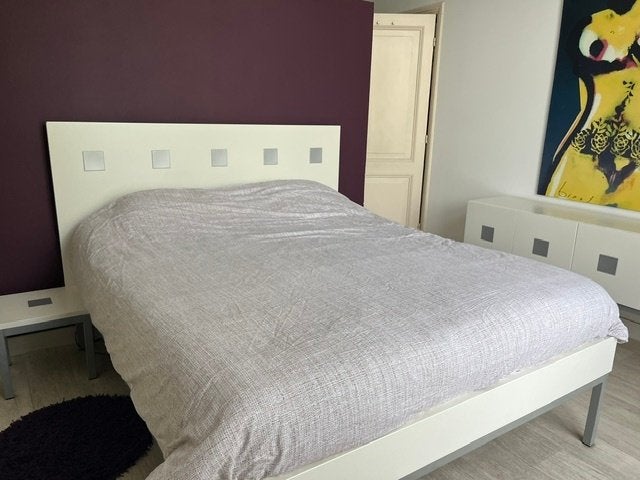 Complete slaapkamer wit/zilver - Jan des Bouvrie, Ophalen, Gebruikt, Tweepersoons, Modern