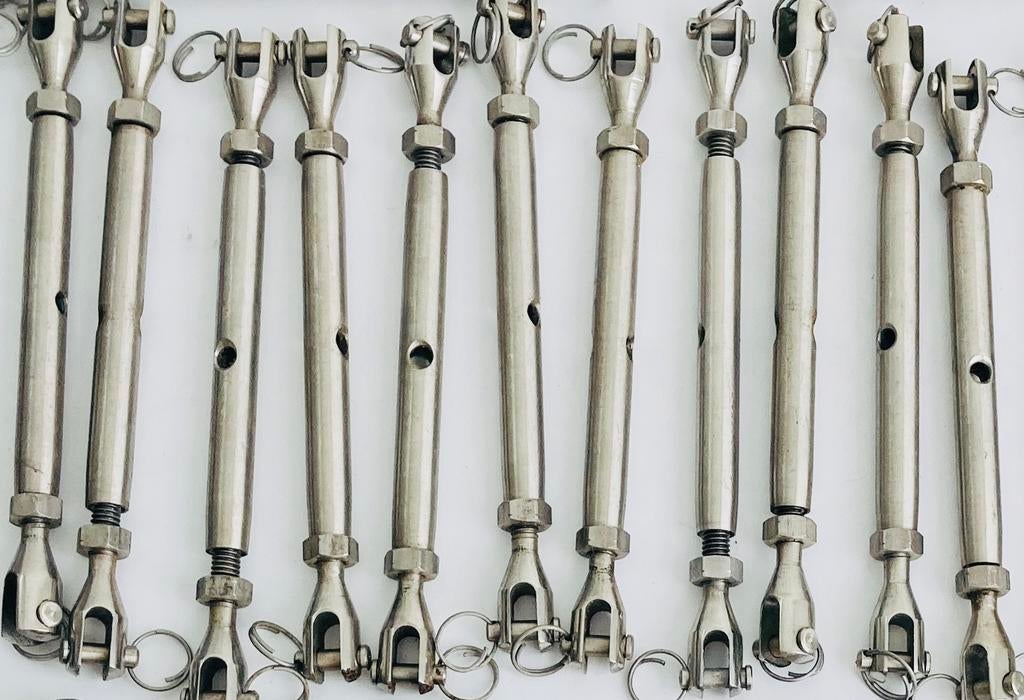 11 x Wantspanner voor boot gaffel/gaffel RVS M8 Nw vork 7 mm, Ophalen of Verzenden, Nieuw, Tuigage en Masten, Zeilboot of Motorboot