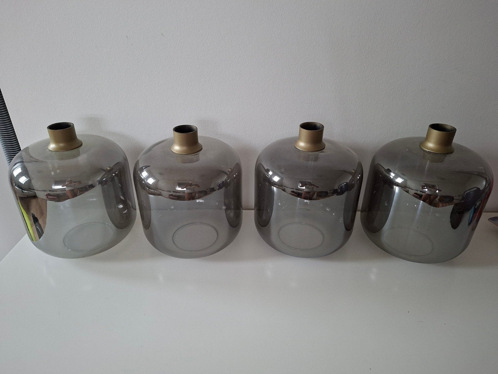 Glazen bollen / lampenkappen rookglas (Leen Bakker), Ophalen of Verzenden