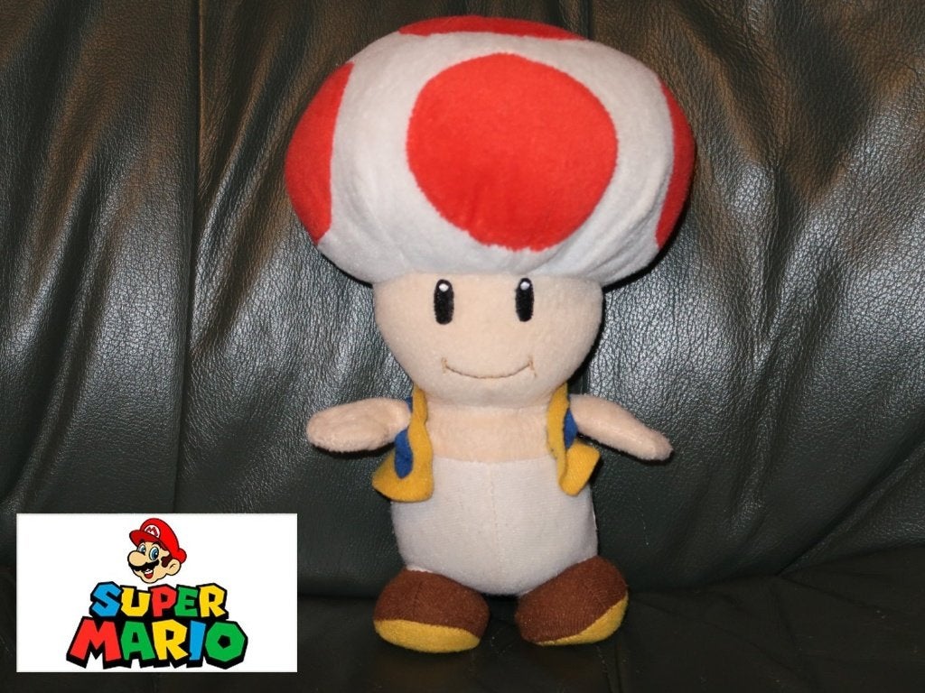 24 cm. Toad, Super Mario Bros. paddenstoel, Nintendo knuffel, Verzenden, Overige figuren, Zo goed als nieuw, Overige typen