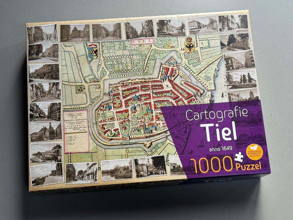 Legpuzzel  Tiel 1000 stukjes (1649 kaart van Blaeu), Ophalen of Verzenden, 20e eeuw of later, Zo goed als nieuw