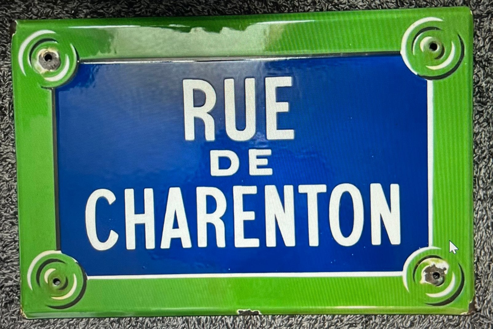 Vintage Emaille Frans Straatnaambord - Rue De Charenton, Ophalen of Verzenden