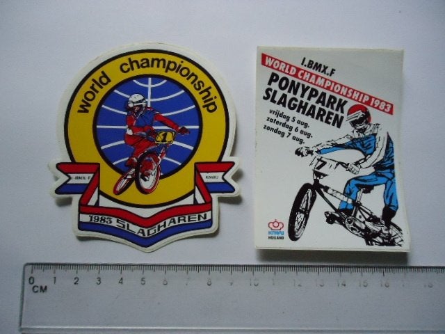 sticker 1983 WK Fietscross BMX slagharen pretpark retro, Verzenden, Zo goed als nieuw