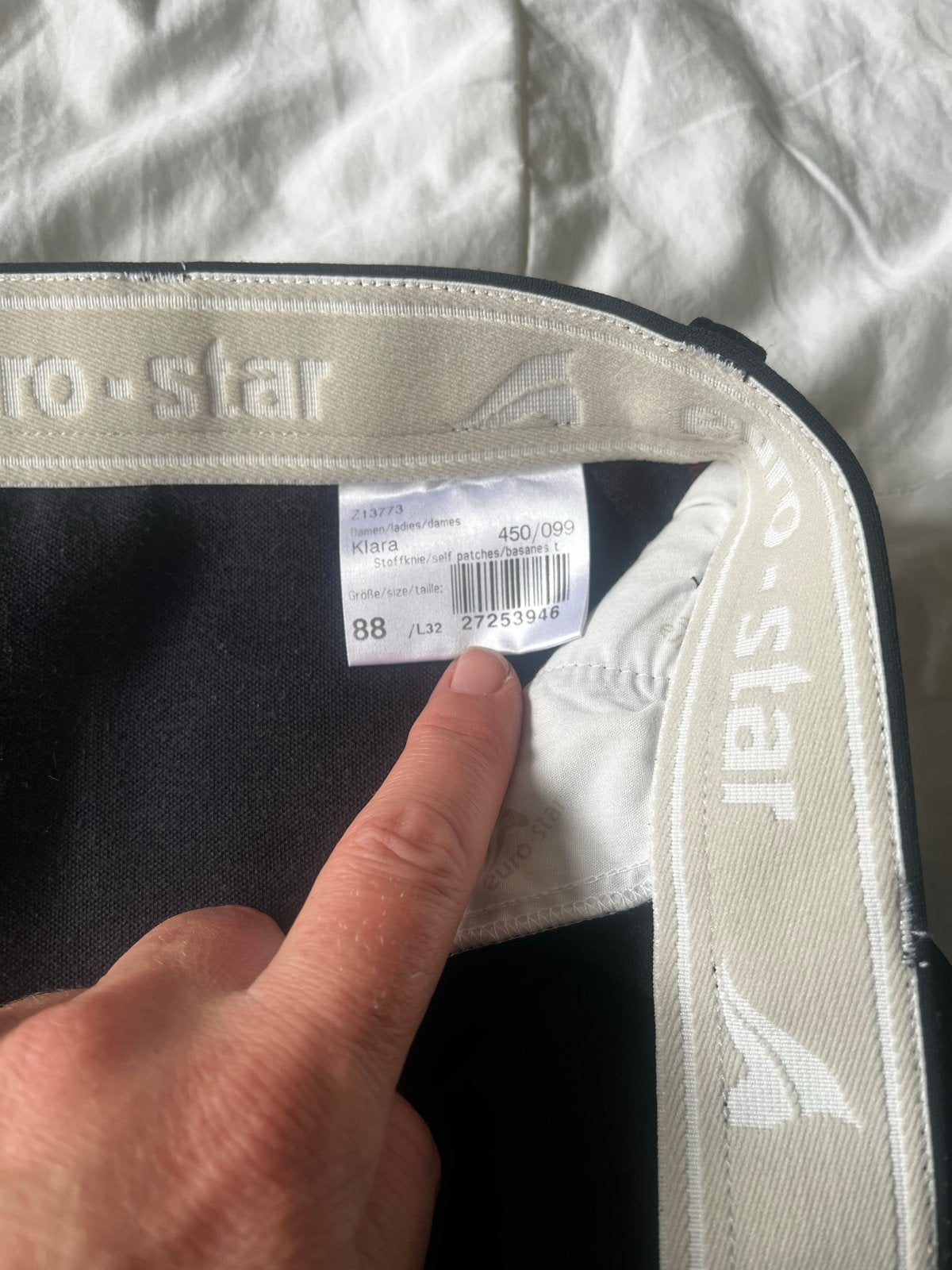 Euro-star Klara rijbroek - Zwart - Maat L, Dieren en Toebehoren, Ophalen of Verzenden, Zo goed als nieuw, Dressuur, Onderkleding