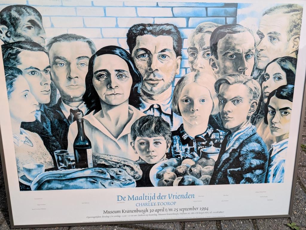 Museum poster Charley Toorop - De Maaltijd der Vrienden, Ophalen, Met lijst, Rechthoekig Liggend, A1 t/m A3