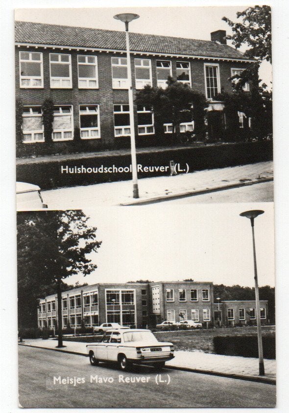 Reuver 2-luik Huishoudschool en Meisjes MAVO 1970, Verzamelen, Ansichtkaarten | Nederland, Ophalen, 1960 tot 1980, Ongelopen, Limburg