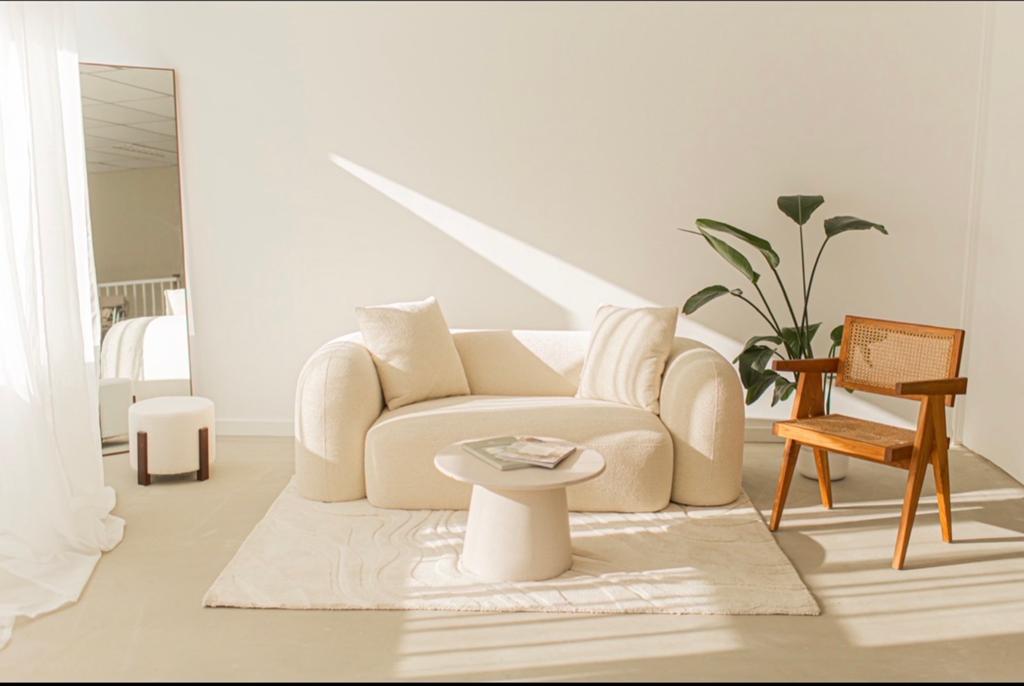 Sklum Coco Chenille 2-zitsbank wit/creme - Nieuw, Huis en Inrichting, Banken | Bankstellen, Ophalen, Driepersoons, 75 tot 100 cm