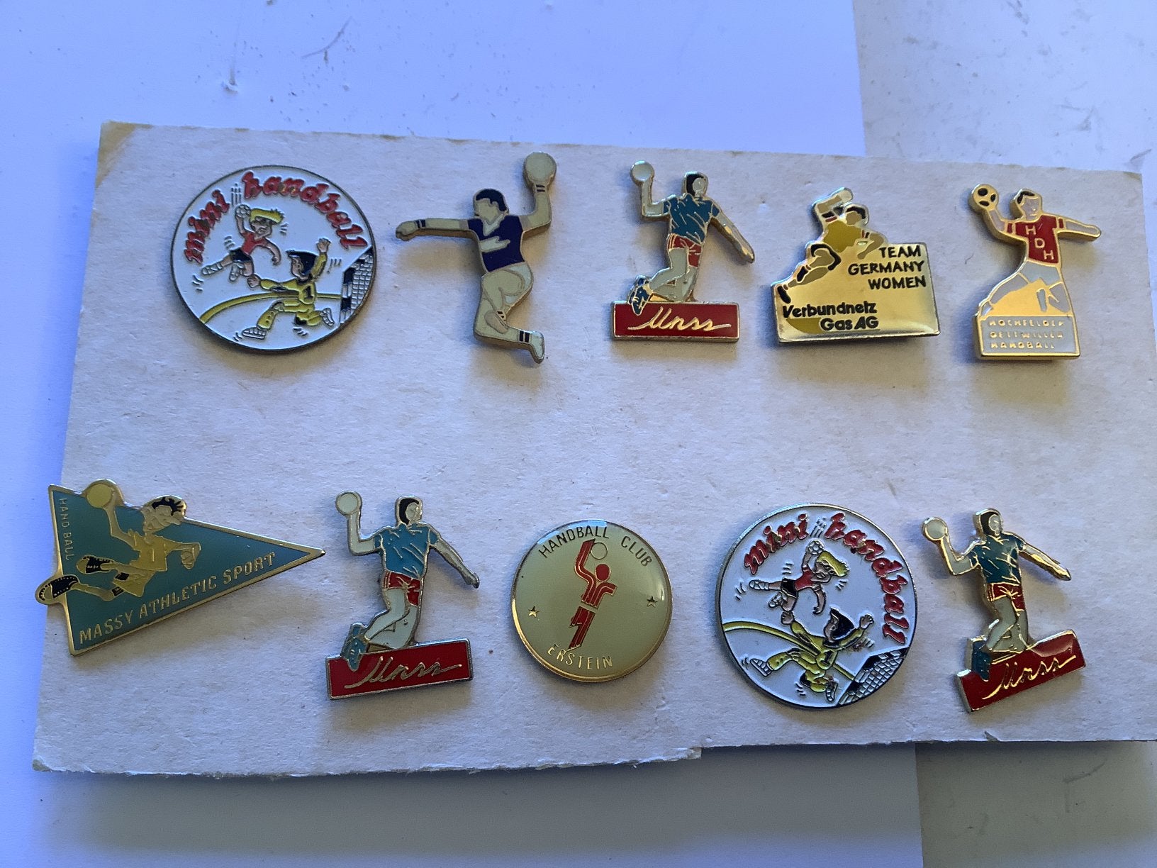 10 pins handbal, Verzamelen, Ophalen of Verzenden, Zo goed als nieuw
