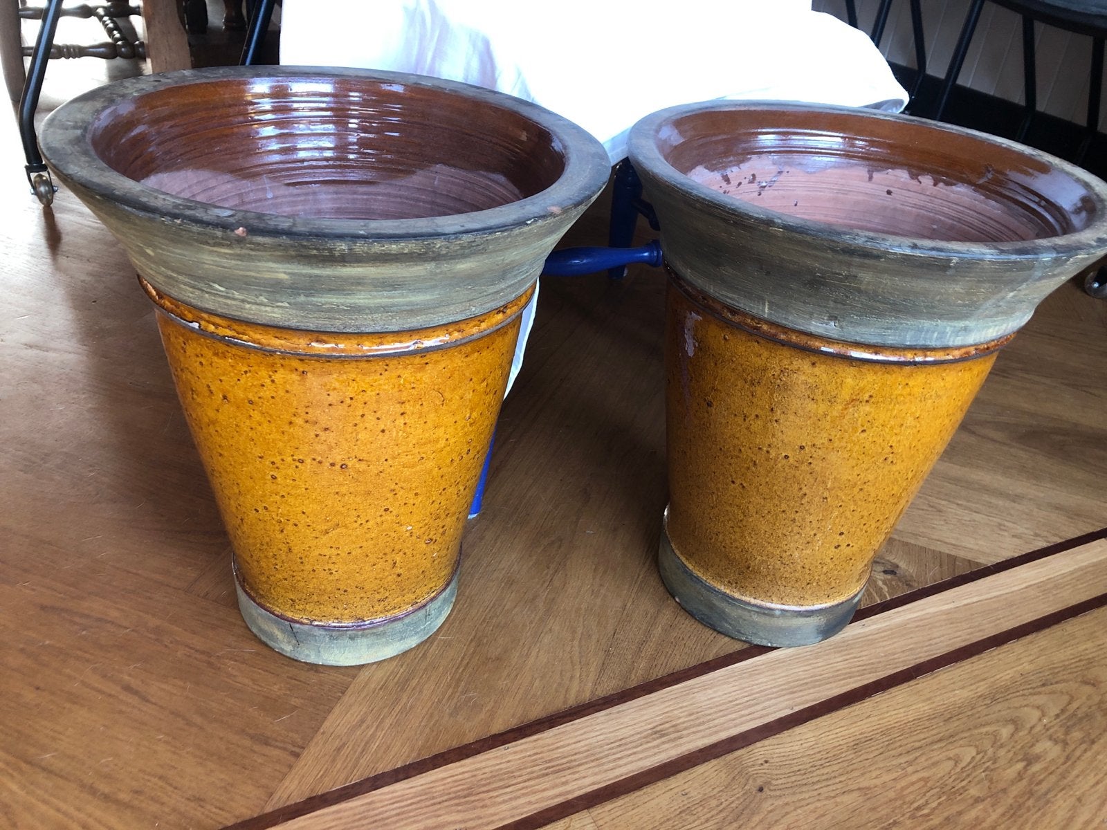 Set van 2 grote  bloempotten (40cm hoog), Tuin en Terras, Ophalen of Verzenden, Gebruikt