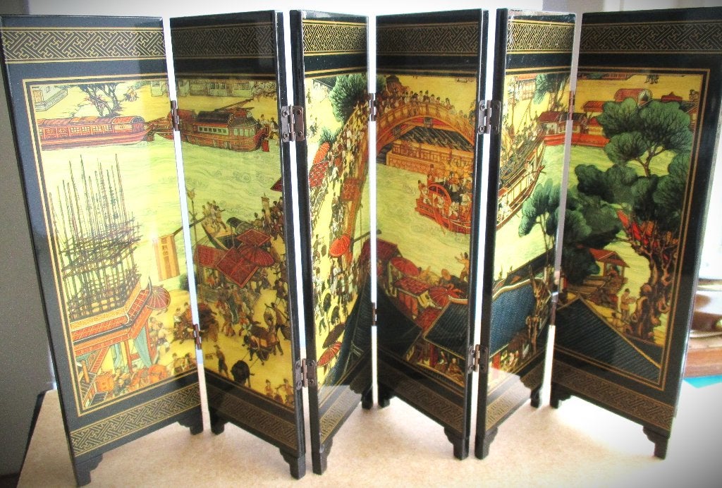Kamerscherm~Lachineuse Miniatuur Scherm~Chinese voors, Overige herkomsten, Ophalen of Verzenden, Overige typen, Versierd