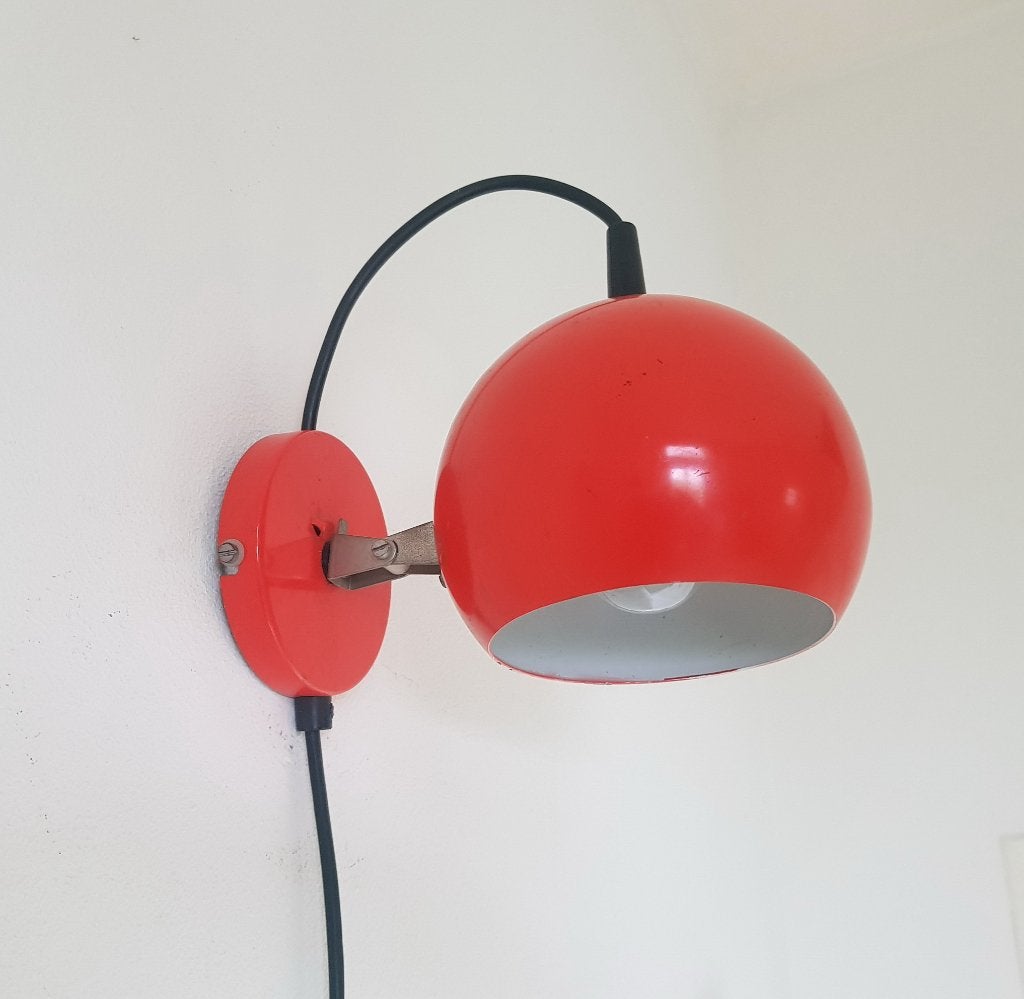 Oranje Eyeball wandlampje., Ophalen of Verzenden