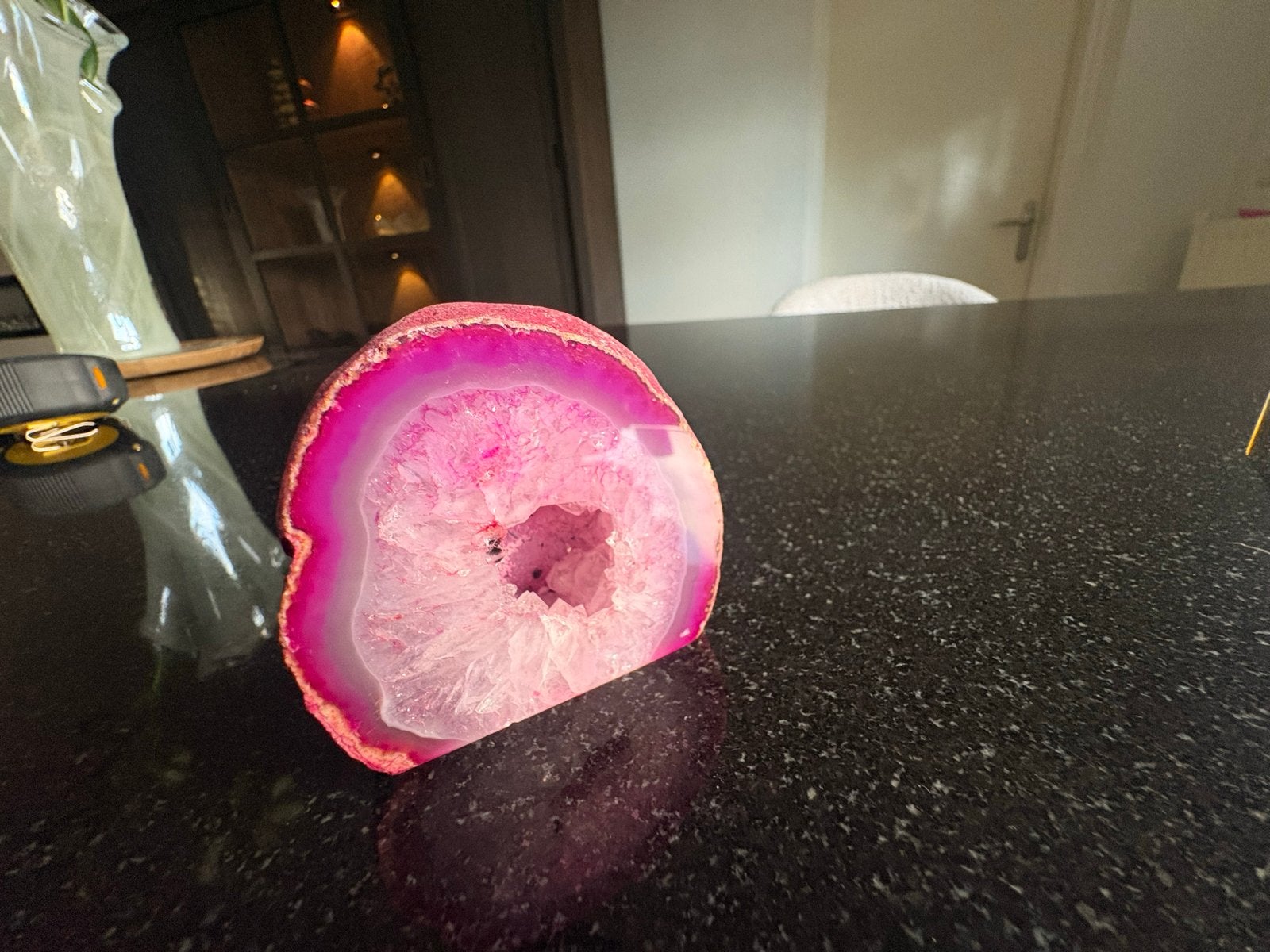 Roze Agaat Geode - Prachtig Decoratief Stuk, Ophalen, Mineraal