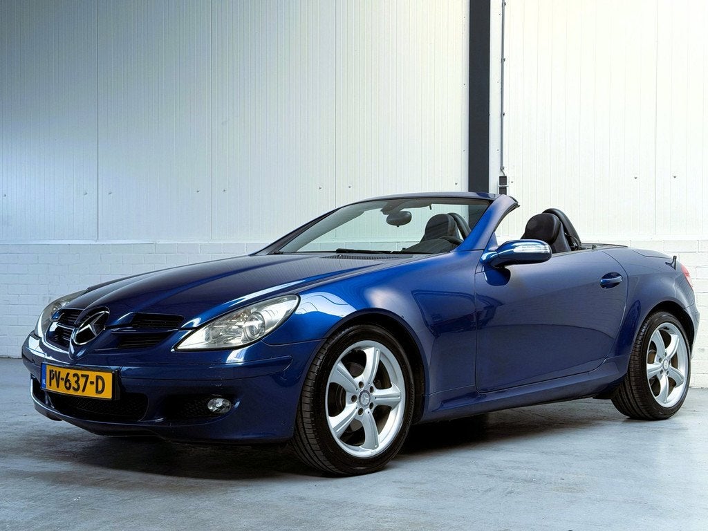 Mercedes-Benz SLK-klasse 200 K.|Leder|Stoelverwarming, Auto's, Mercedes-Benz, Achterwielaandrijving, Gebruikt, Zwart, 4 cilinders