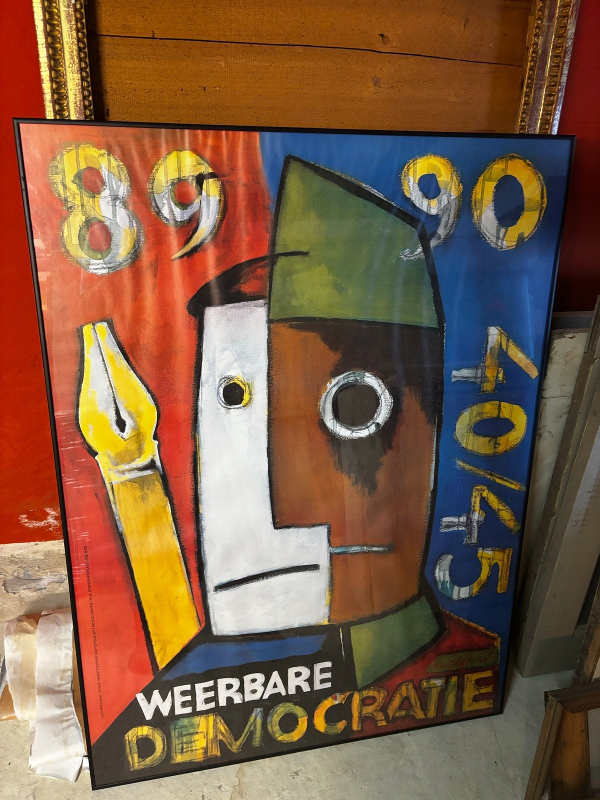 Vintage 'Weerbare Democratie' Poster - Jaren '80, Ophalen