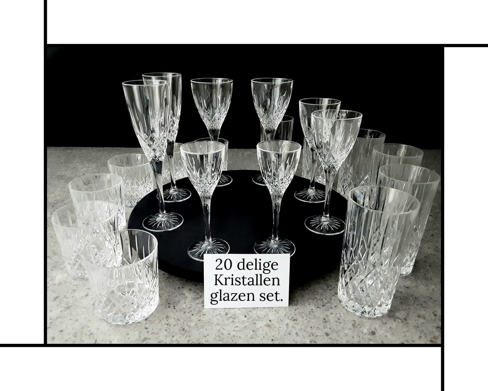 Zeer mooie 20 delige Kristallen glazen set - Nieuw, Ophalen