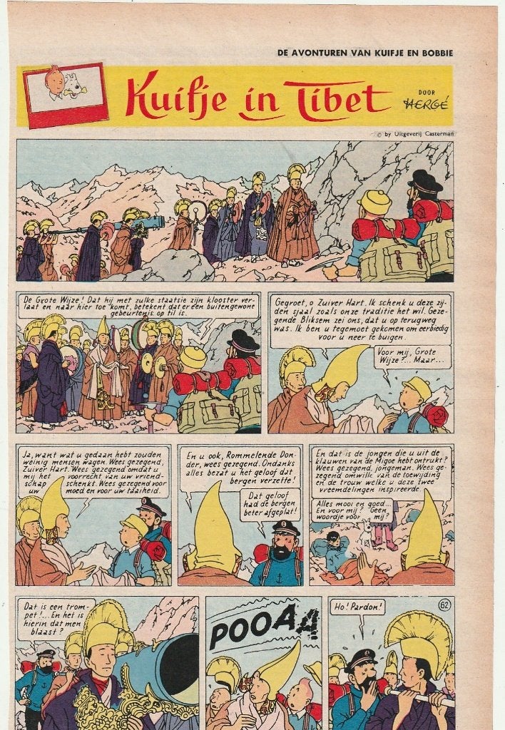 Vintage knipsels 1960 Kuifje in Tibet Katholieke Illustratie, Verzenden, Overige typen