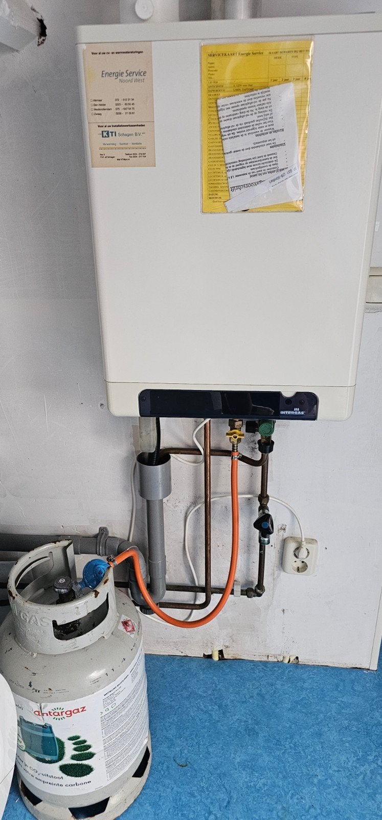 Intergas Kombi  HRE 24/18 op Propaan – Incl Nieuw Gasblok!, Ophalen, 30 tot 80 cm, Gebruikt, Hoog rendement (Hr)