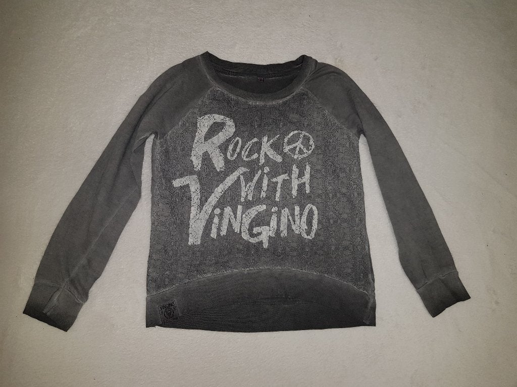Stoere grijze VINGINO trui Nadia maat 8/128., Kinderen en Baby's, Kinderkleding | Maat 128, Trui of Vest, Zo goed als nieuw, Vingino