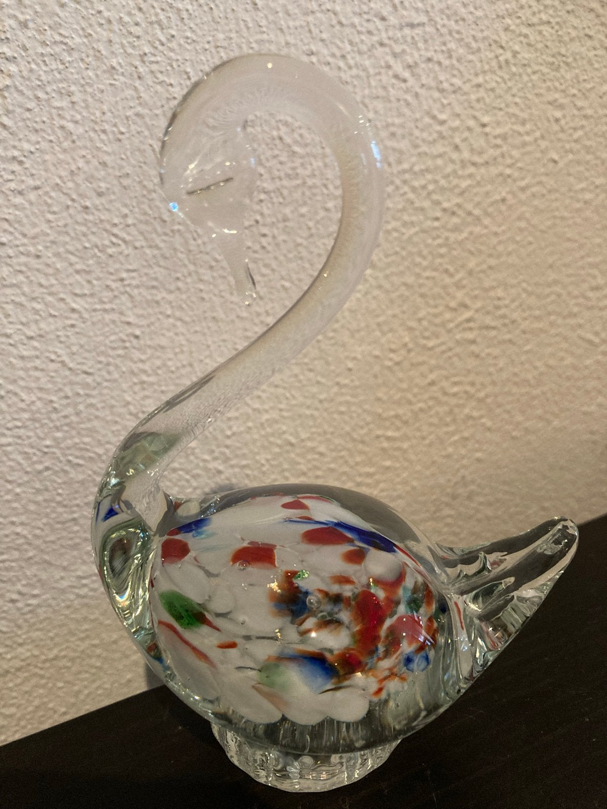 Glazen Zwaan Murano Stijl Confetti/Splatterglas 12cm, Ophalen of Verzenden