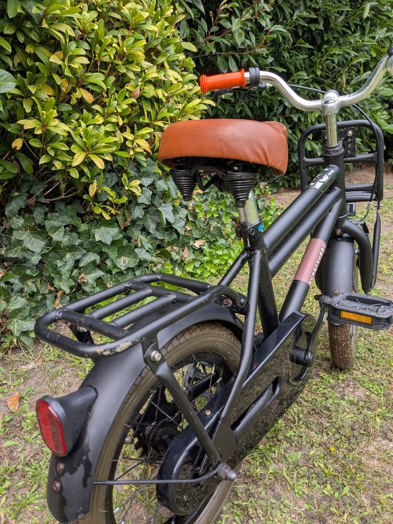 Kinderfiets 14" met terugtraprem en voordrager, Fietsen en Brommers, Ophalen, Terugtraprem, Zijwieltjes, Gebruikt