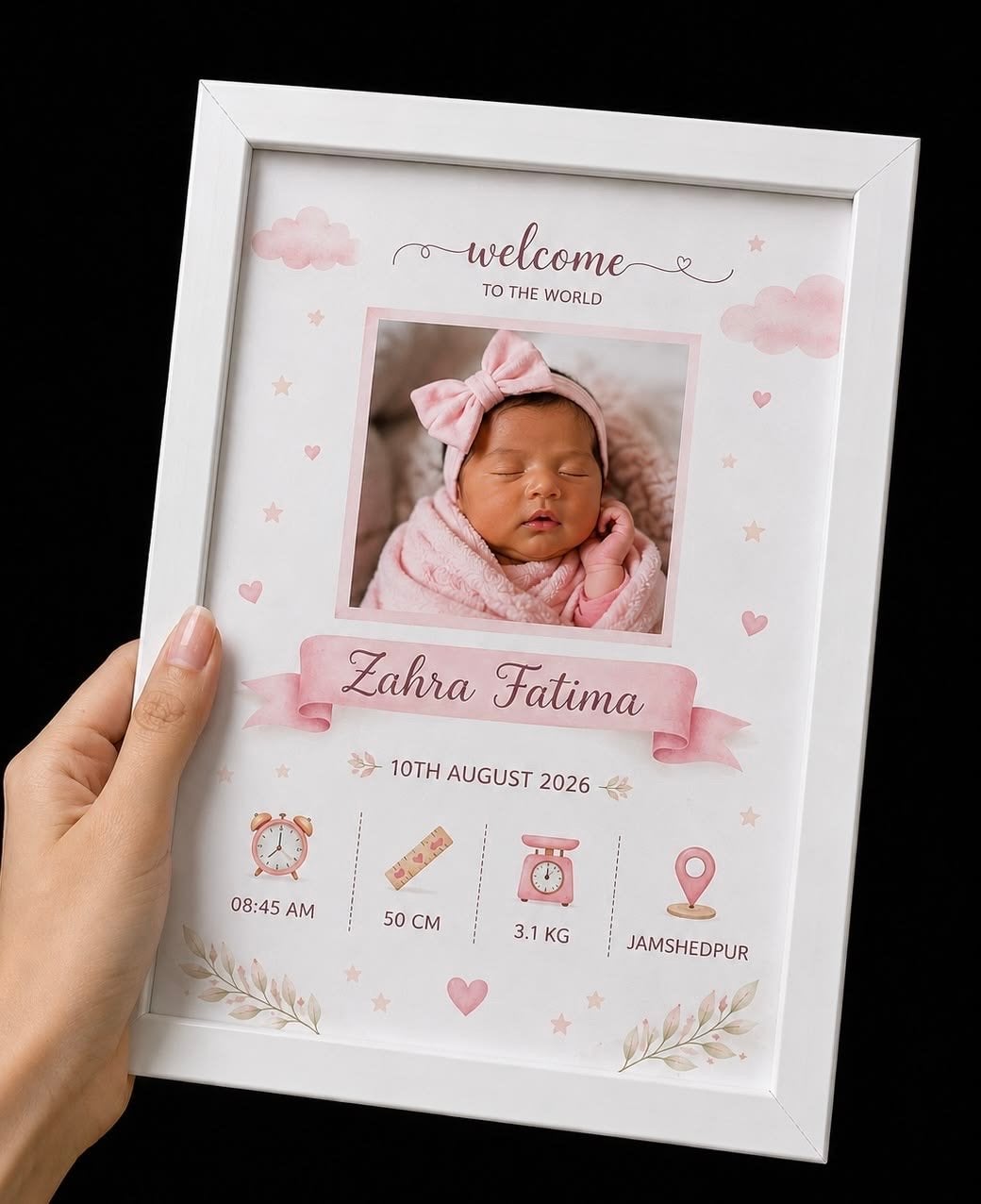 Gepersonaliseerd Geboortebord -, Kinderen en Baby's, Ophalen of Verzenden, Nieuw, Geboortebord