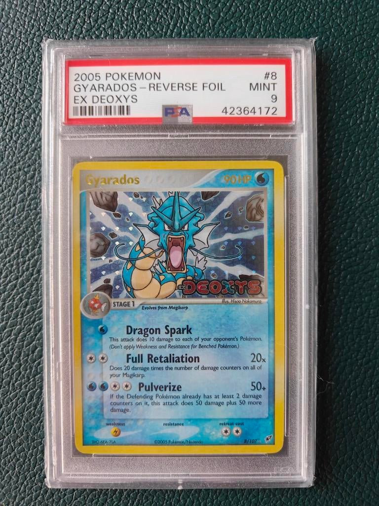 Pokémon Gyarados 8 Reverse Foil EX Deoxys PSA 9, Ophalen of Verzenden, Zo goed als nieuw, Foil
