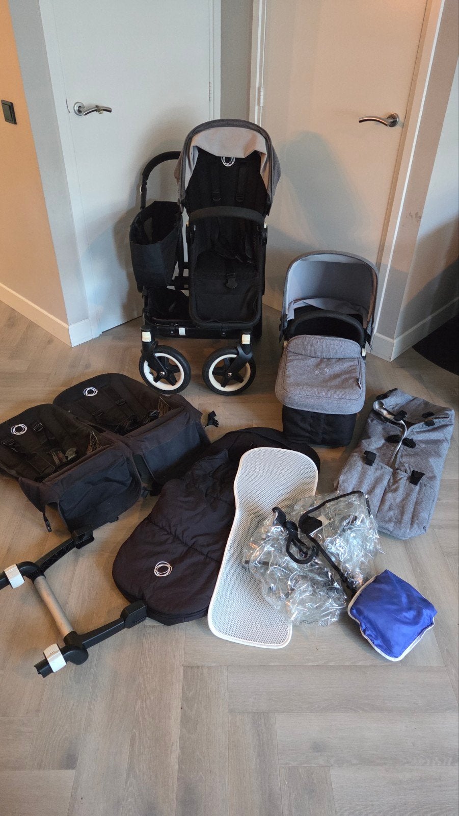 Bugaboo Donkey Duo kinderwagen met veel accessoires, Ophalen, Gebruikt, Bugaboo, Duowagen